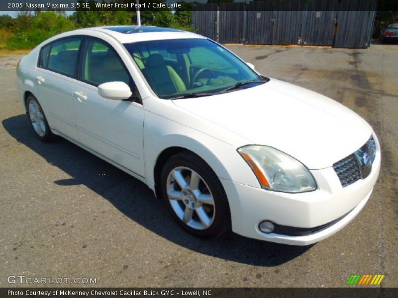 Winter Frost Pearl / Cafe Latte 2005 Nissan Maxima 3.5 SE