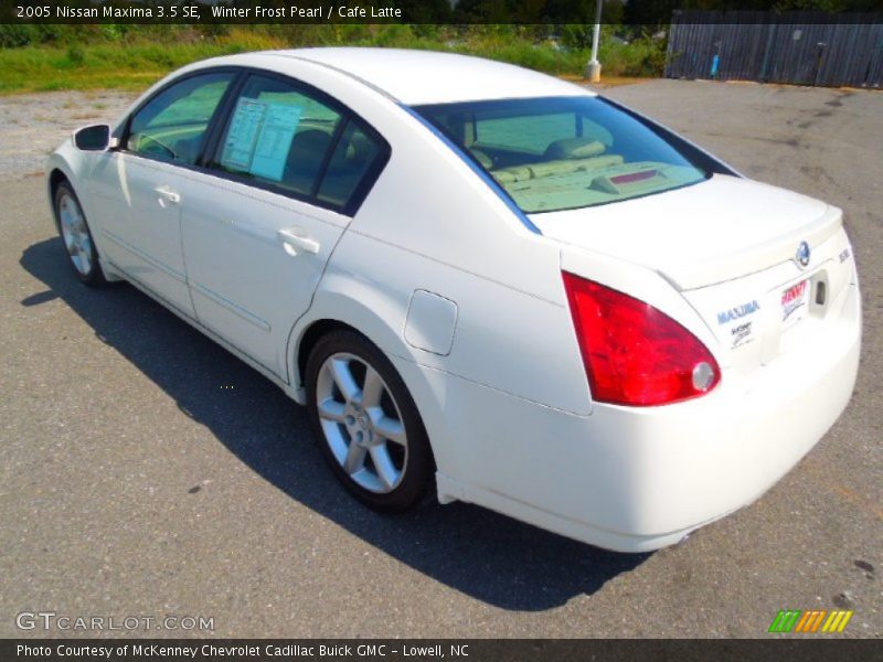 Winter Frost Pearl / Cafe Latte 2005 Nissan Maxima 3.5 SE