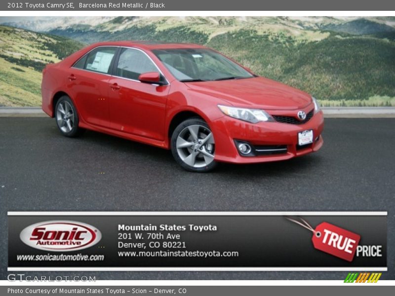 Barcelona Red Metallic / Black 2012 Toyota Camry SE