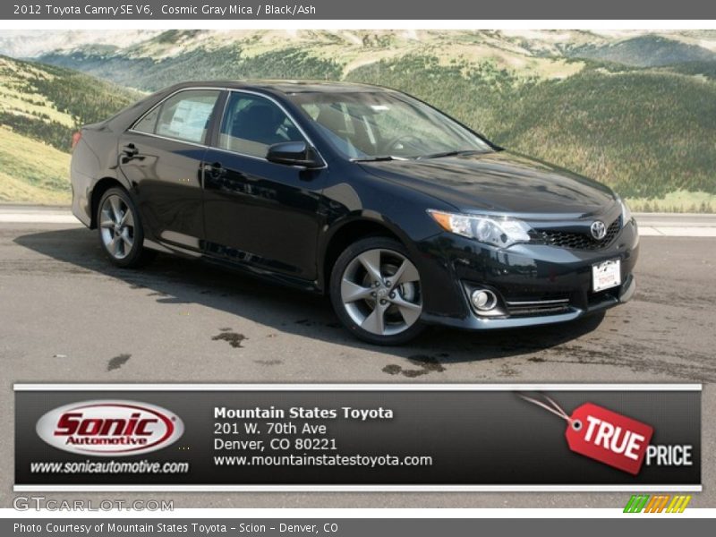 Cosmic Gray Mica / Black/Ash 2012 Toyota Camry SE V6