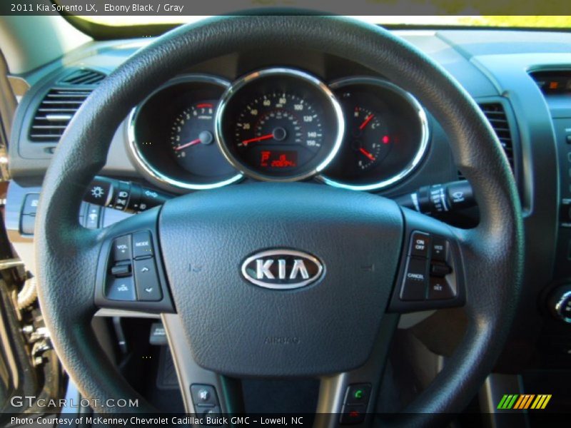 Ebony Black / Gray 2011 Kia Sorento LX