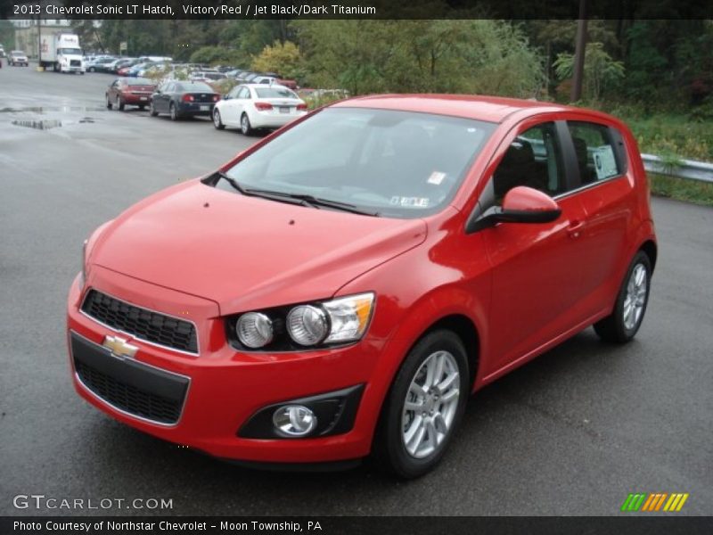 Victory Red / Jet Black/Dark Titanium 2013 Chevrolet Sonic LT Hatch
