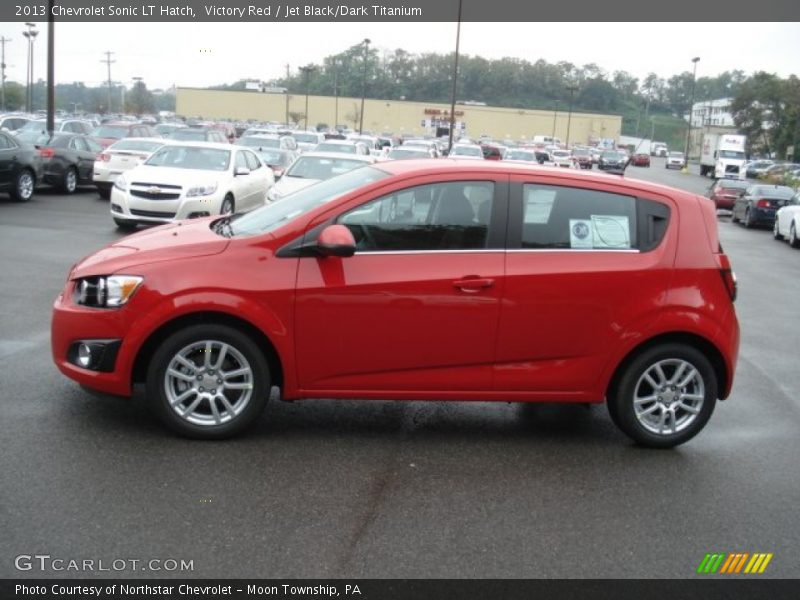 Victory Red / Jet Black/Dark Titanium 2013 Chevrolet Sonic LT Hatch