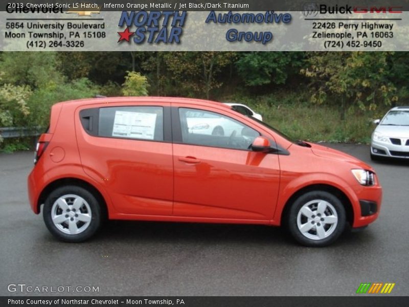 Inferno Orange Metallic / Jet Black/Dark Titanium 2013 Chevrolet Sonic LS Hatch