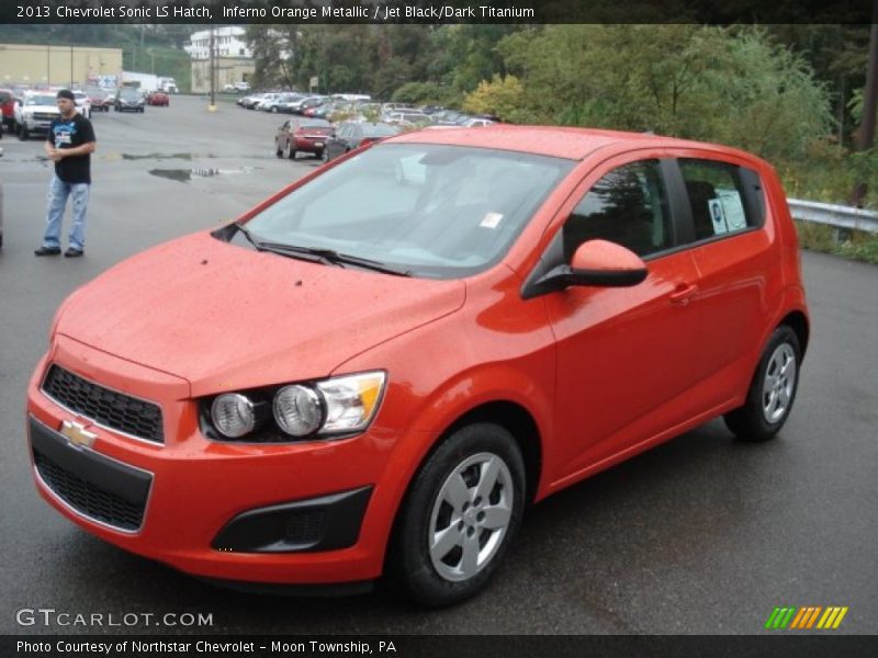 Inferno Orange Metallic / Jet Black/Dark Titanium 2013 Chevrolet Sonic LS Hatch