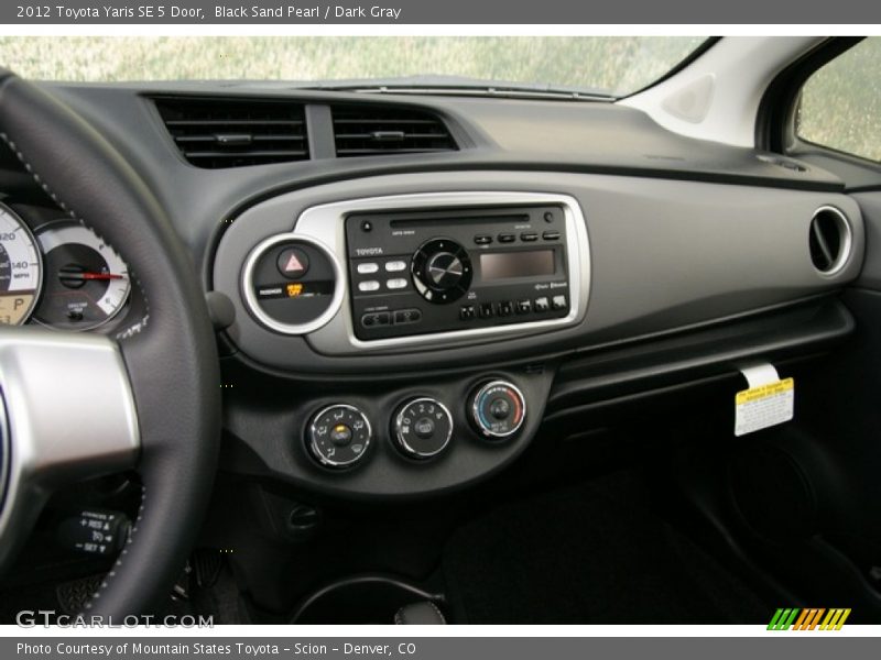 Black Sand Pearl / Dark Gray 2012 Toyota Yaris SE 5 Door