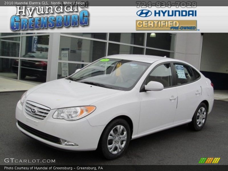 Nordic White / Beige 2010 Hyundai Elantra GLS