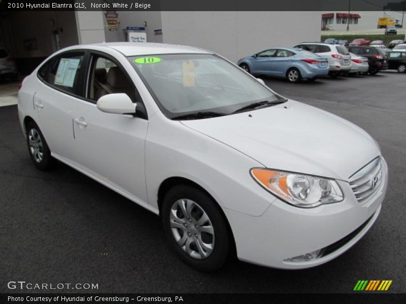 Nordic White / Beige 2010 Hyundai Elantra GLS