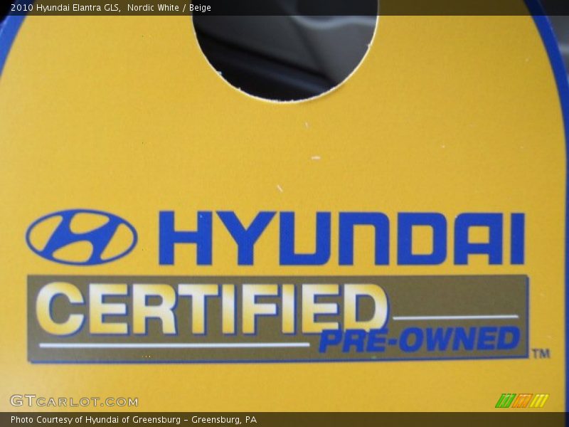 Nordic White / Beige 2010 Hyundai Elantra GLS