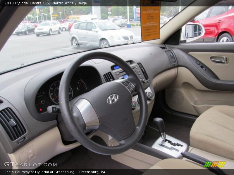 Nordic White / Beige 2010 Hyundai Elantra GLS