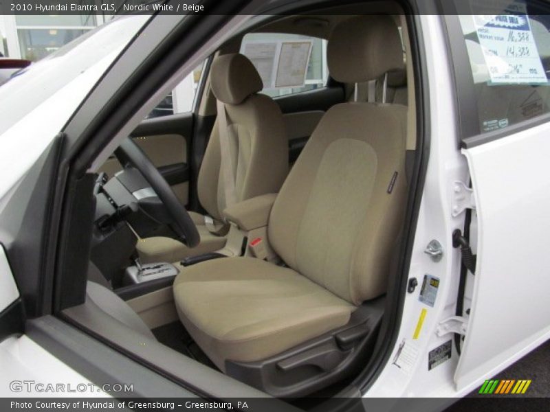 Nordic White / Beige 2010 Hyundai Elantra GLS