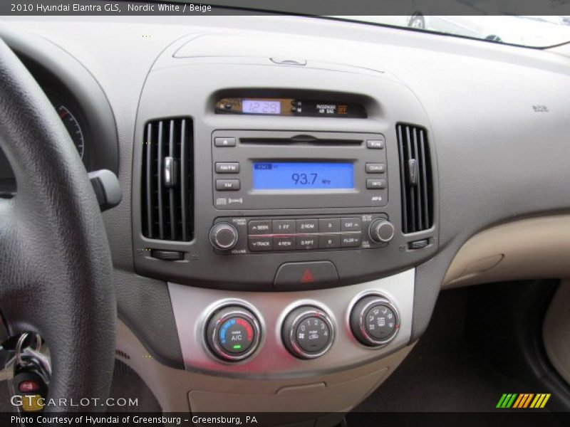 Nordic White / Beige 2010 Hyundai Elantra GLS