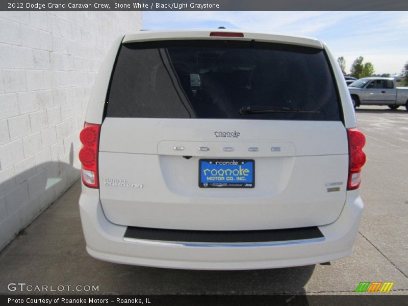 Stone White / Black/Light Graystone 2012 Dodge Grand Caravan Crew