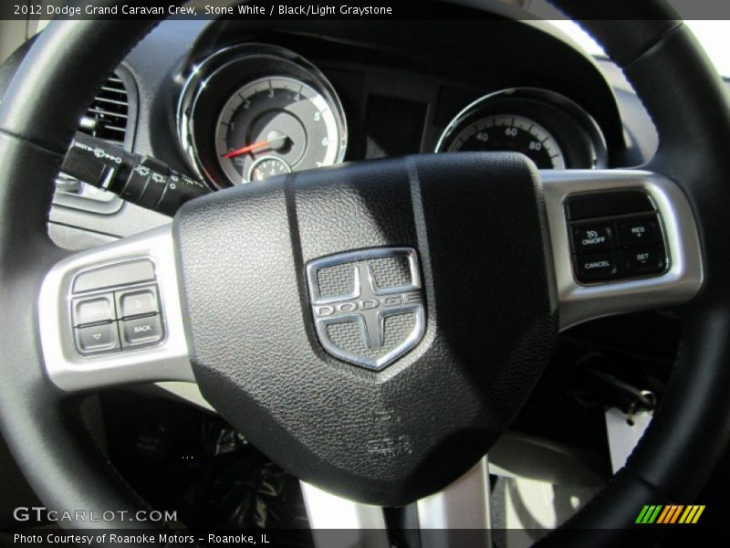 Stone White / Black/Light Graystone 2012 Dodge Grand Caravan Crew