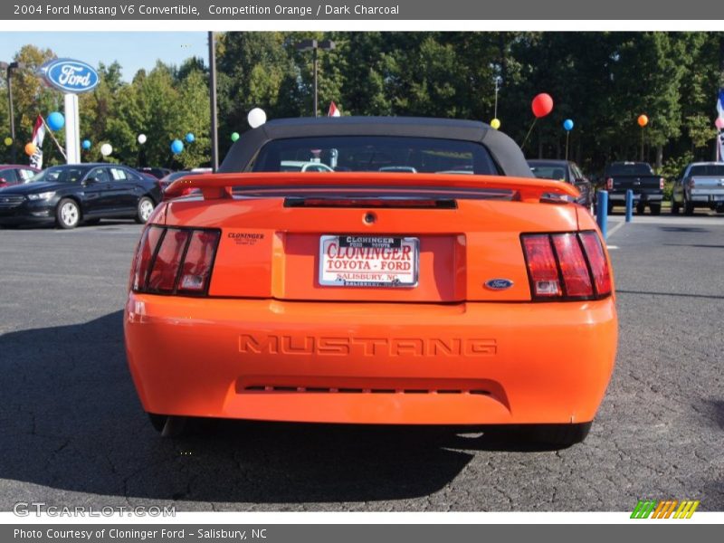 Competition Orange / Dark Charcoal 2004 Ford Mustang V6 Convertible