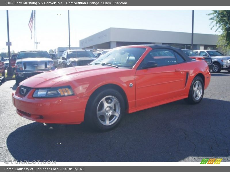 Competition Orange / Dark Charcoal 2004 Ford Mustang V6 Convertible