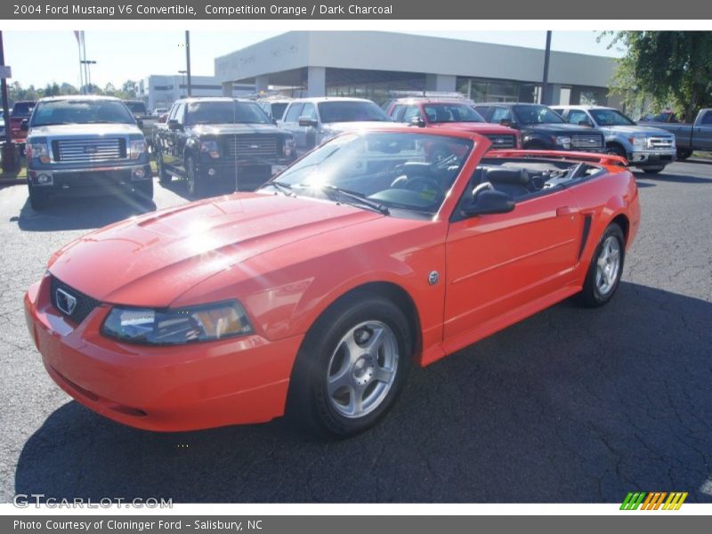 Competition Orange / Dark Charcoal 2004 Ford Mustang V6 Convertible