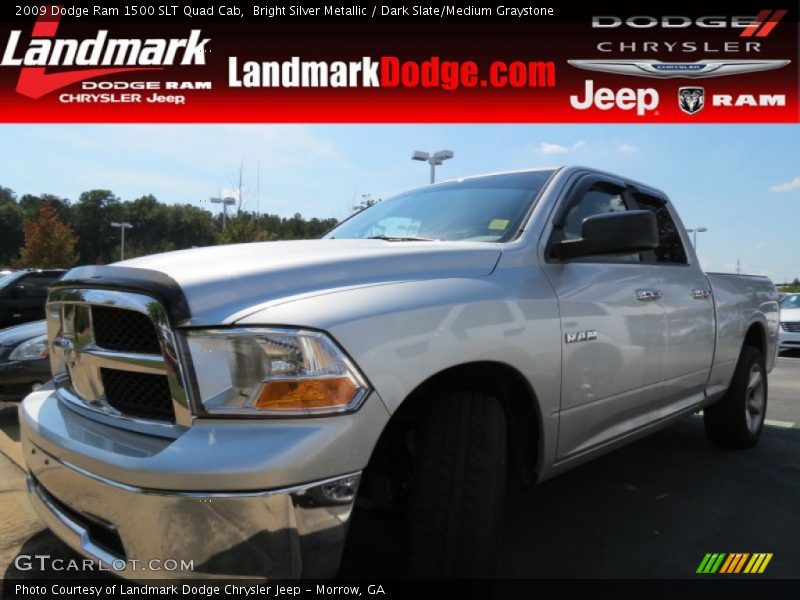 Bright Silver Metallic / Dark Slate/Medium Graystone 2009 Dodge Ram 1500 SLT Quad Cab