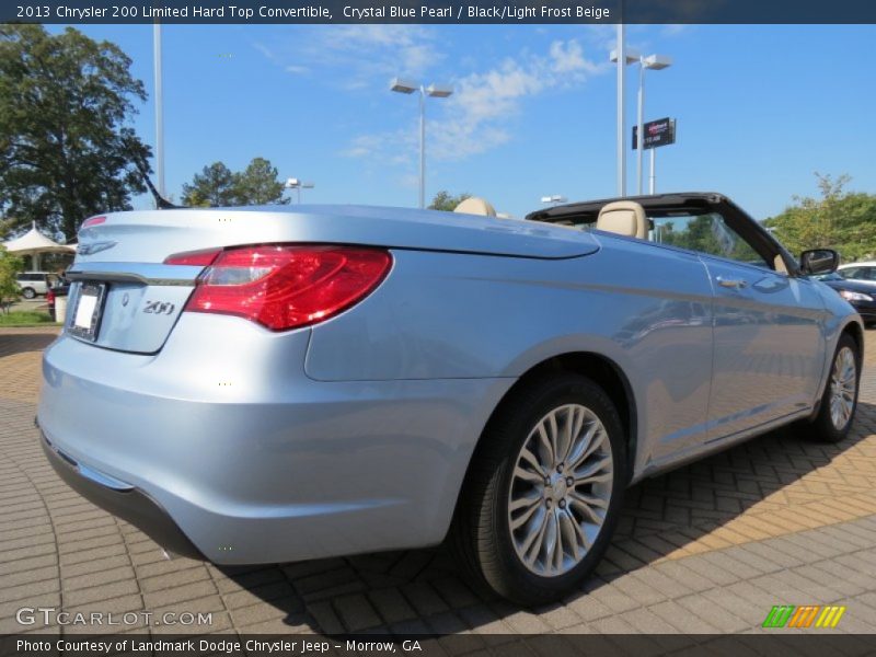 Crystal Blue Pearl / Black/Light Frost Beige 2013 Chrysler 200 Limited Hard Top Convertible