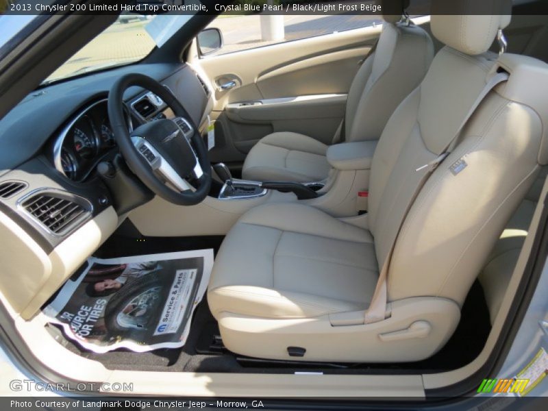 Crystal Blue Pearl / Black/Light Frost Beige 2013 Chrysler 200 Limited Hard Top Convertible