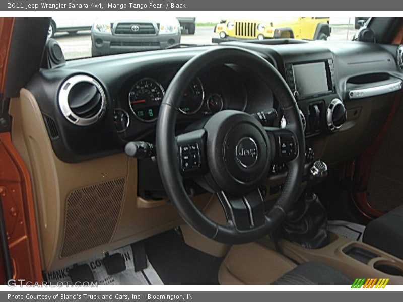 Mango Tango Pearl / Black 2011 Jeep Wrangler Sahara 4x4