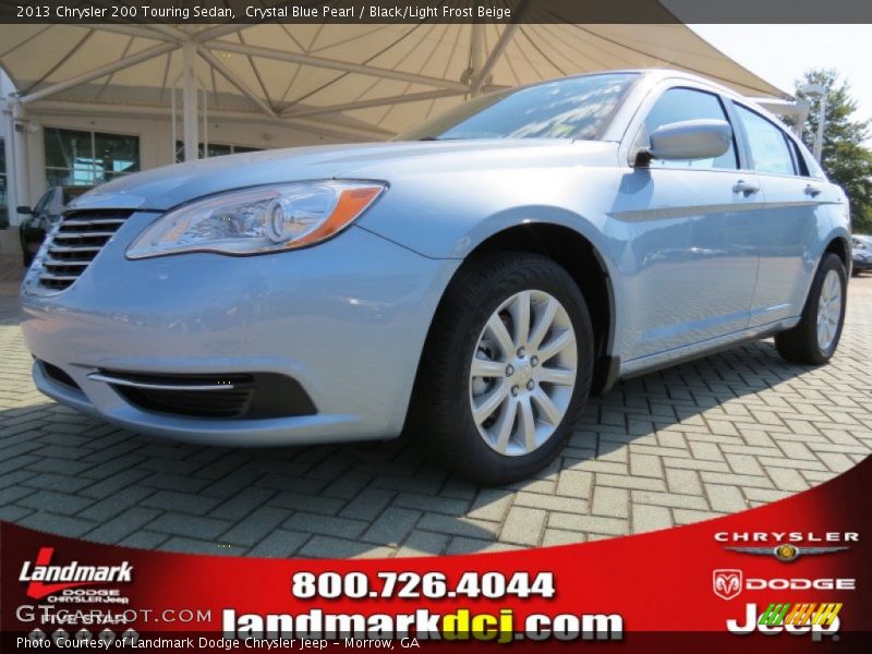 Crystal Blue Pearl / Black/Light Frost Beige 2013 Chrysler 200 Touring Sedan