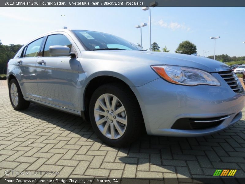 Crystal Blue Pearl / Black/Light Frost Beige 2013 Chrysler 200 Touring Sedan