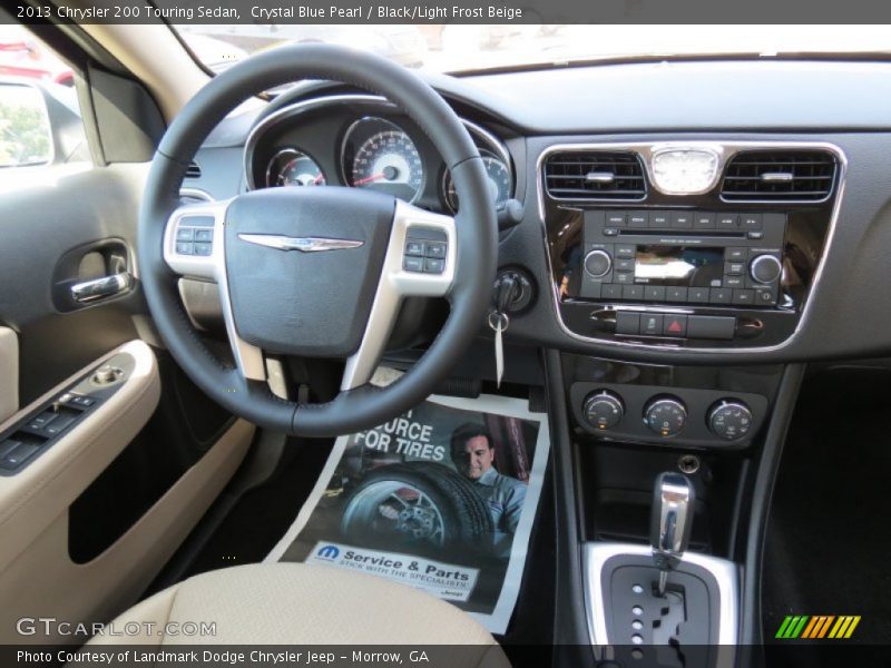 Crystal Blue Pearl / Black/Light Frost Beige 2013 Chrysler 200 Touring Sedan