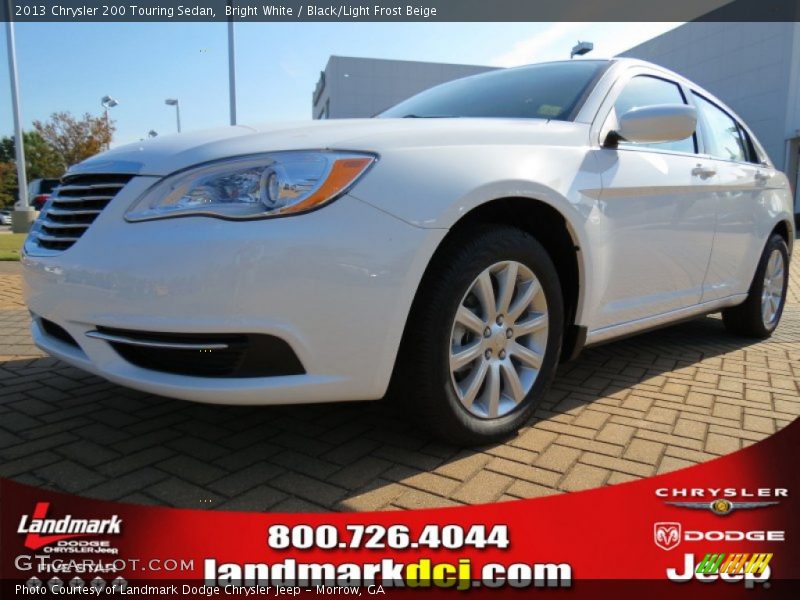Bright White / Black/Light Frost Beige 2013 Chrysler 200 Touring Sedan