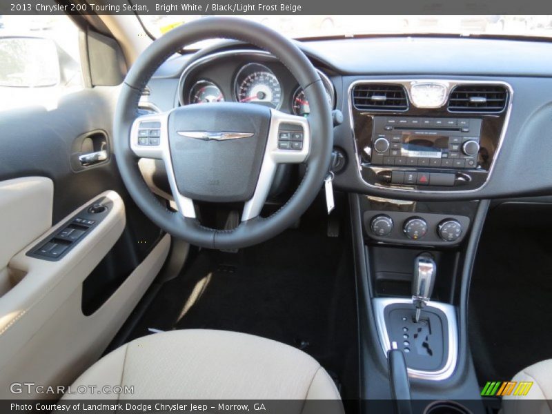 Bright White / Black/Light Frost Beige 2013 Chrysler 200 Touring Sedan