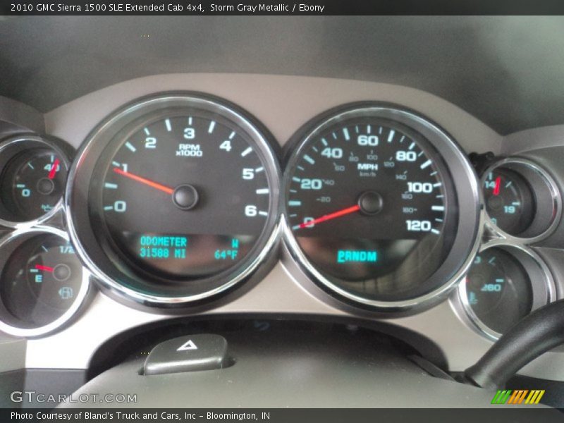 Storm Gray Metallic / Ebony 2010 GMC Sierra 1500 SLE Extended Cab 4x4