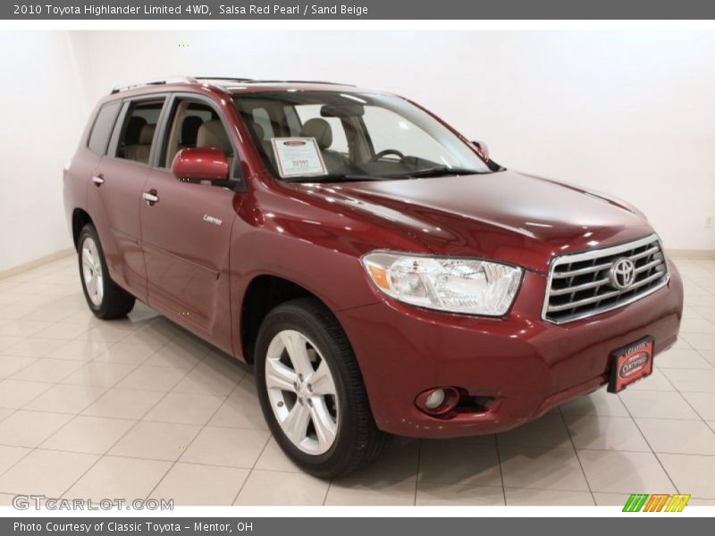 Salsa Red Pearl / Sand Beige 2010 Toyota Highlander Limited 4WD