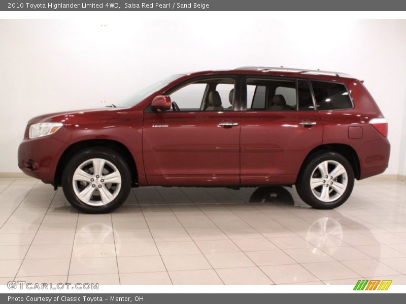 Salsa Red Pearl / Sand Beige 2010 Toyota Highlander Limited 4WD