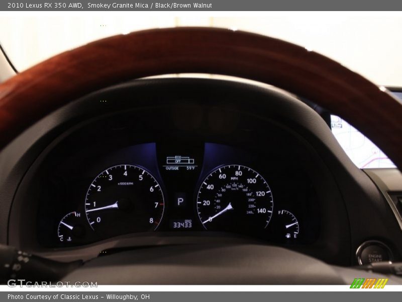 Smokey Granite Mica / Black/Brown Walnut 2010 Lexus RX 350 AWD