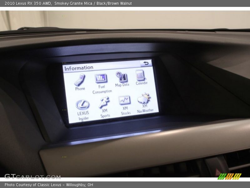 Smokey Granite Mica / Black/Brown Walnut 2010 Lexus RX 350 AWD