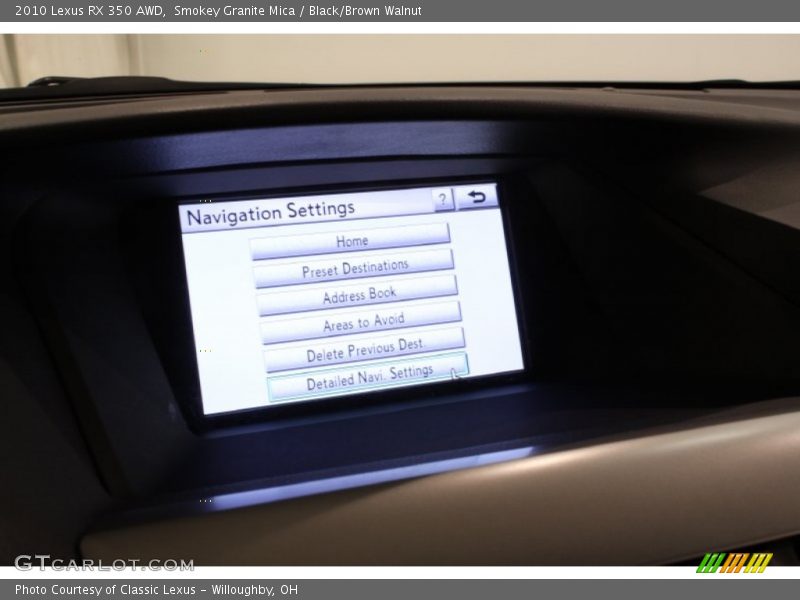 Smokey Granite Mica / Black/Brown Walnut 2010 Lexus RX 350 AWD
