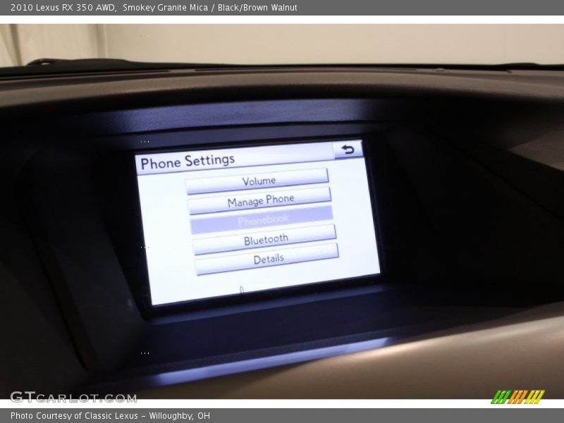 Smokey Granite Mica / Black/Brown Walnut 2010 Lexus RX 350 AWD