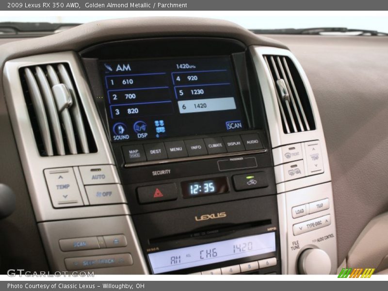 Golden Almond Metallic / Parchment 2009 Lexus RX 350 AWD