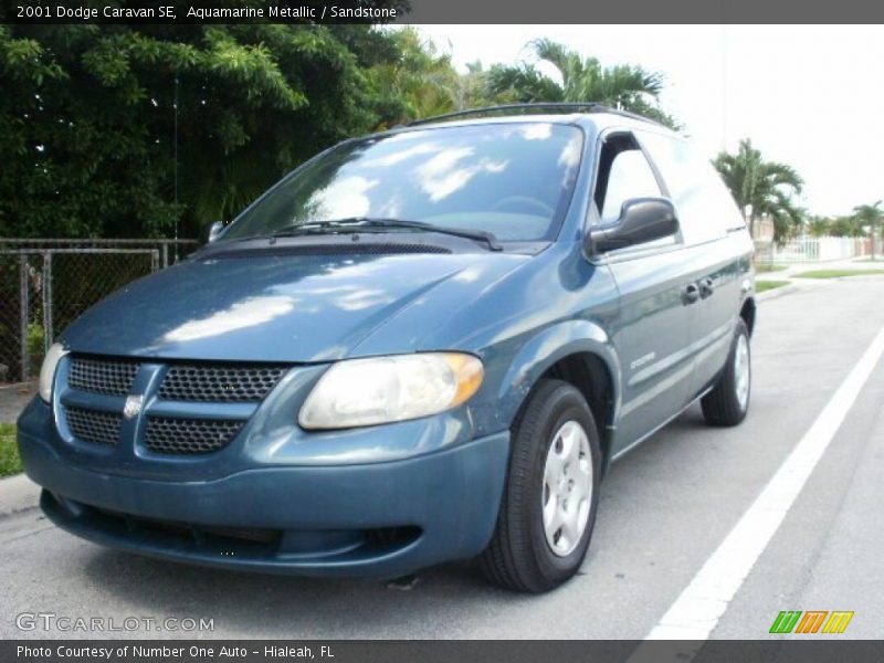 Aquamarine Metallic / Sandstone 2001 Dodge Caravan SE
