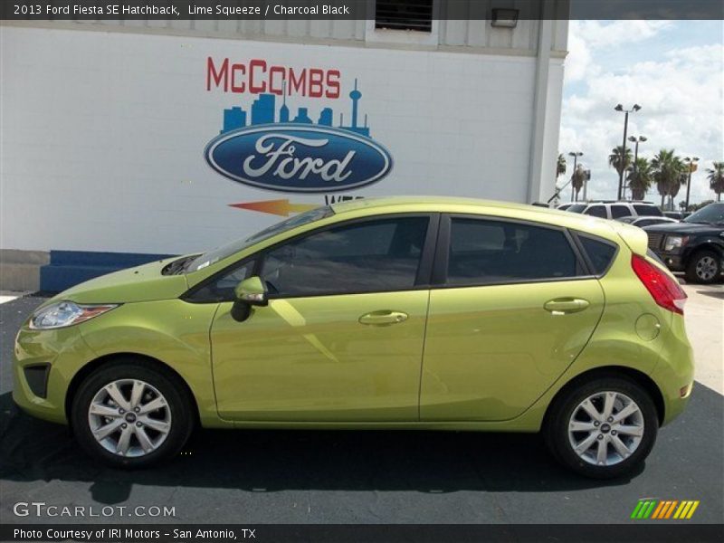 Lime Squeeze / Charcoal Black 2013 Ford Fiesta SE Hatchback