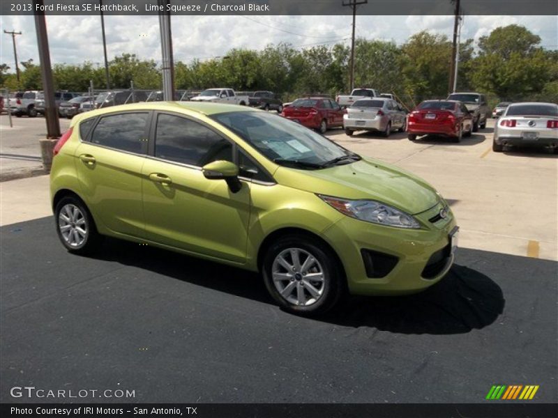 Lime Squeeze / Charcoal Black 2013 Ford Fiesta SE Hatchback