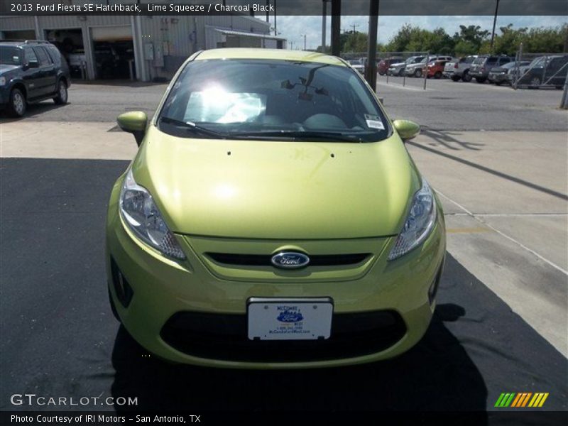 Lime Squeeze / Charcoal Black 2013 Ford Fiesta SE Hatchback