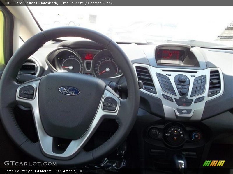 Lime Squeeze / Charcoal Black 2013 Ford Fiesta SE Hatchback