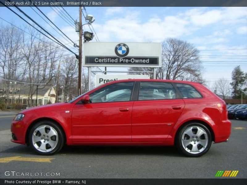 Brilliant Red / Black 2006 Audi A3 3.2 S Line quattro