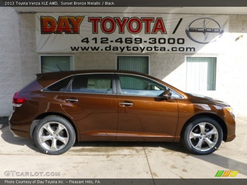 Sunset Bronze Metallic / Black 2013 Toyota Venza XLE AWD