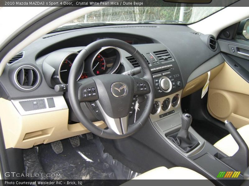 Crystal White Pearl Mica / Dune Beige 2010 Mazda MAZDA3 s Sport 4 Door