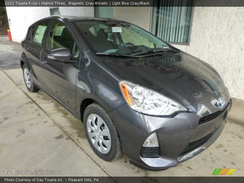 Magnetic Gray Metallic / Light Blue Gray/Black 2012 Toyota Prius c Hybrid Three