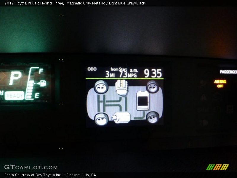 Magnetic Gray Metallic / Light Blue Gray/Black 2012 Toyota Prius c Hybrid Three