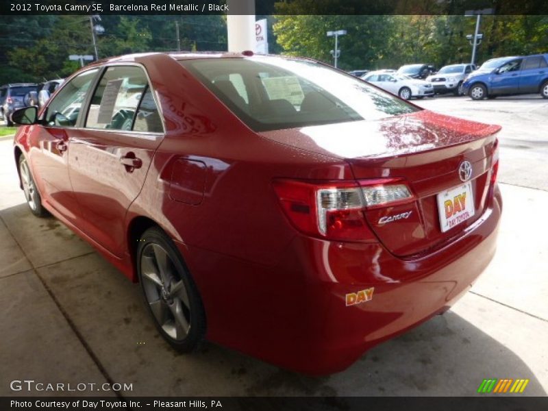 Barcelona Red Metallic / Black 2012 Toyota Camry SE
