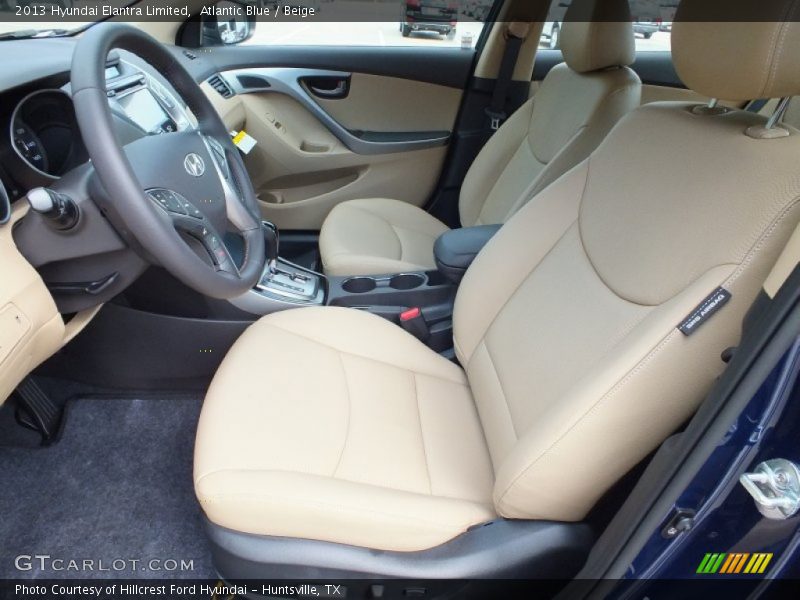 Atlantic Blue / Beige 2013 Hyundai Elantra Limited
